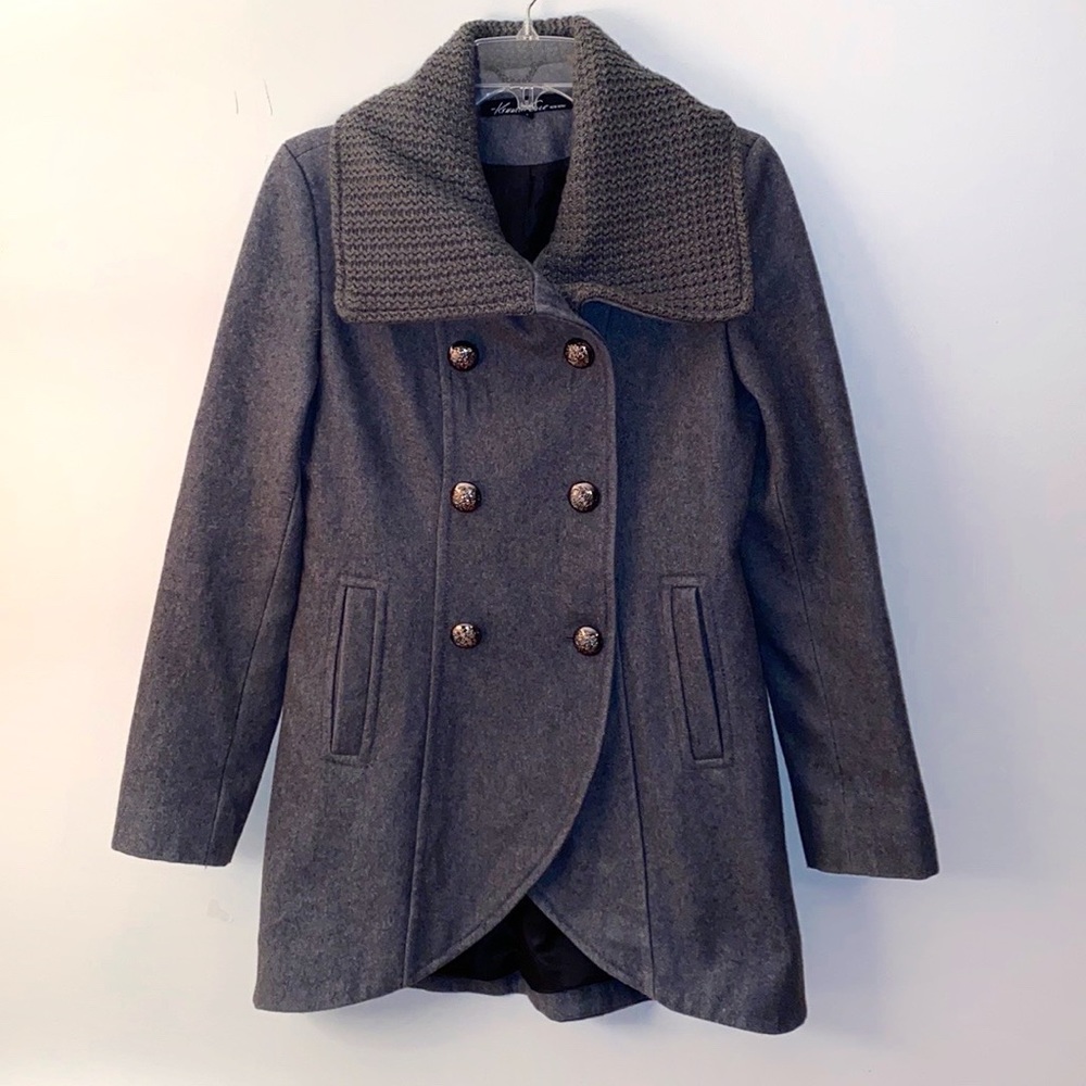 Kenneth Cole New York Wool Blend Coat, SZ 6, Gray